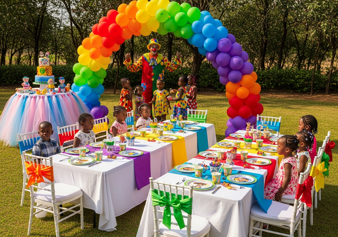 Gold party setup